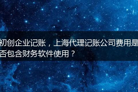初创企业记账,上海代理记账公司费用是否包含财务软件使用?