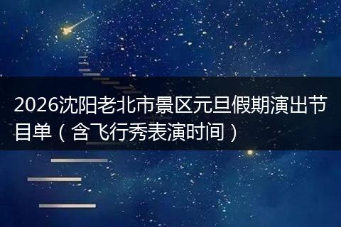 2026沈阳老北市景区元旦假期演出节目单(含飞行秀表演时间)