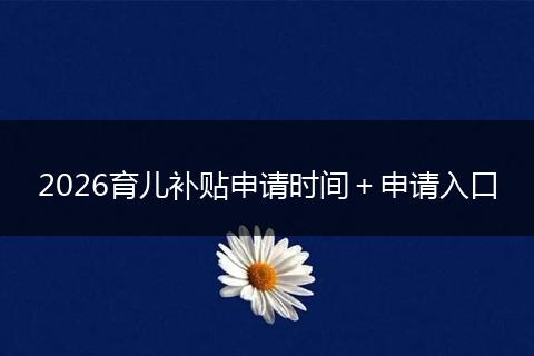 2026育儿补贴申请时间＋申请入口