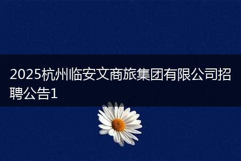 2025杭州临安文商旅集团有限公司招聘公告1
