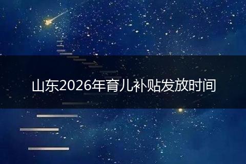 山东2026年育儿补贴发放时间