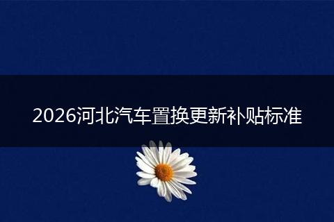 2026河北汽车置换更新补贴标准