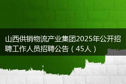 山西供销物流产业集团2025年公开招聘工作人员招聘公告（45人）