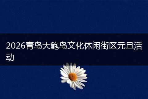 2026青岛大鲍岛文化休闲街区元旦活动
