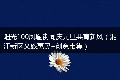 阳光100凤凰街同庆元旦共育新风（湘江新区文旅惠民+创意市集）