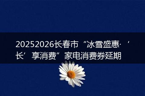 20252026长春市“冰雪盛惠·‘长’享消费”家电消费券延期