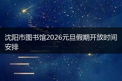 沈阳市图书馆2026元旦假期开放时间安排