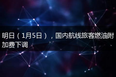 明日（1月5日），国内航线旅客燃油附加费下调