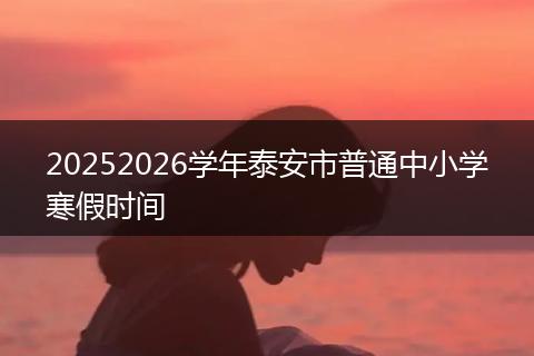 20252026学年泰安市普通中小学寒假时间