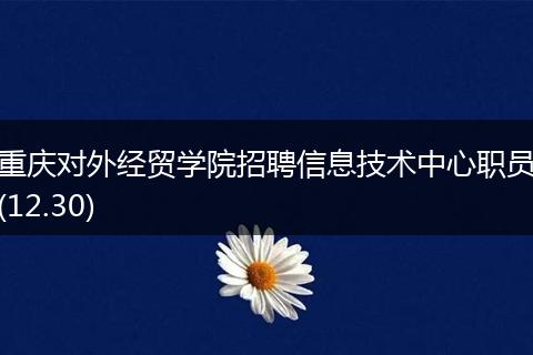 重庆对外经贸学院招聘信息技术中心职员(12.30)