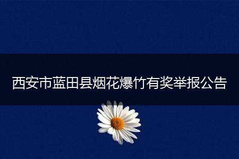西安市蓝田县烟花爆竹有奖举报公告