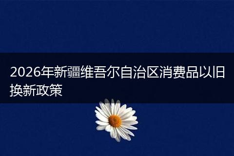 2026年新疆维吾尔自治区消费品以旧换新政策