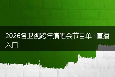 2026各卫视跨年演唱会节目单+直播入口