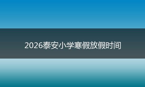 2026泰安小学寒假放假时间