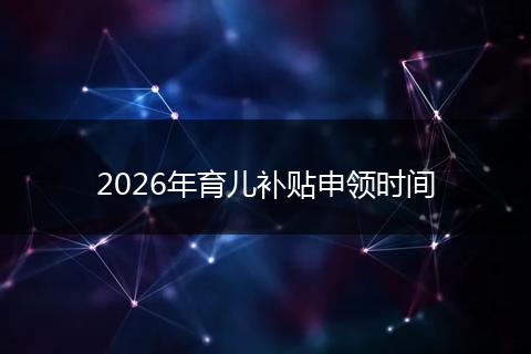 2026年育儿补贴申领时间