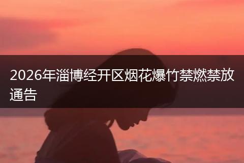 2026年淄博经开区烟花爆竹禁燃禁放通告