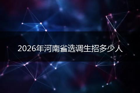 2026年河南省选调生招多少人