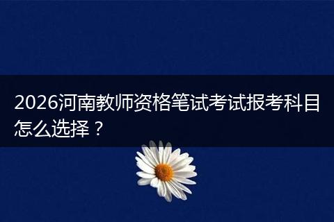 2026河南教师资格笔试考试报考科目怎么选择？