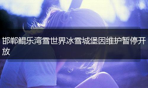 邯郸鲲乐湾雪世界冰雪城堡因维护暂停开放