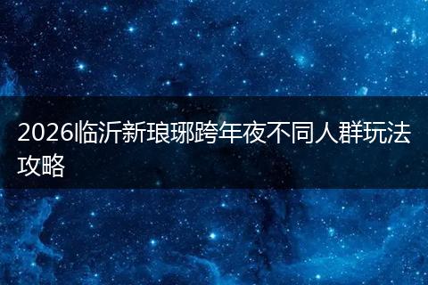 2026临沂新琅琊跨年夜不同人群玩法攻略