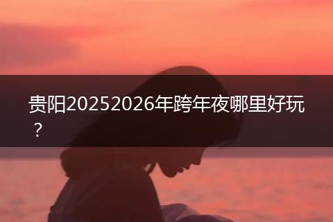 贵阳20252026年跨年夜哪里好玩？