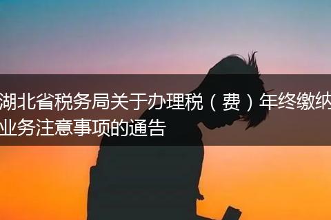 湖北省税务局关于办理税（费）年终缴纳业务注意事项的通告