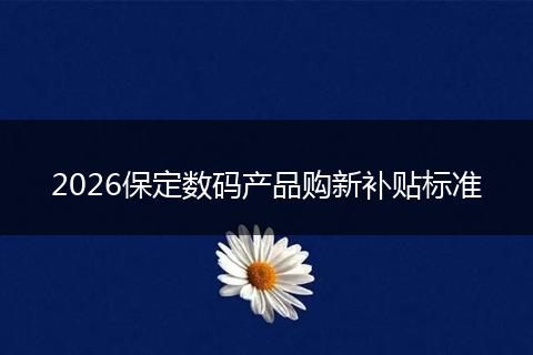 2026保定数码产品购新补贴标准