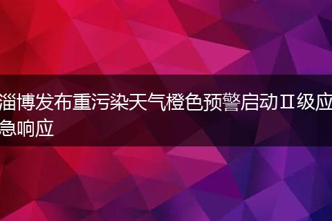 淄博发布重污染天气橙色预警启动Ⅱ级应急响应