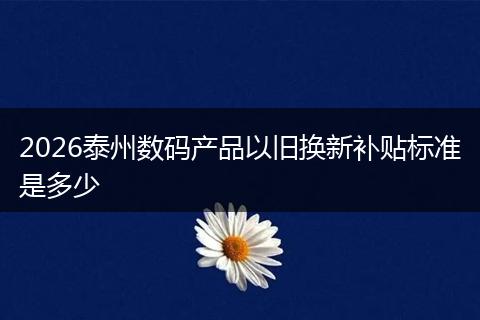 2026泰州数码产品以旧换新补贴标准是多少