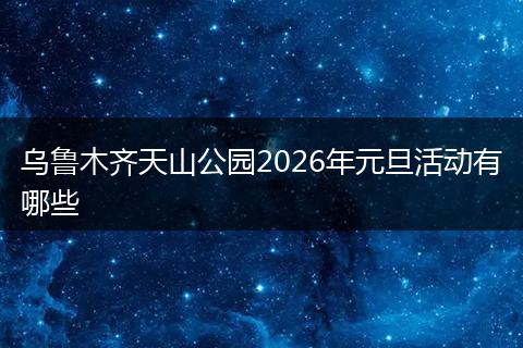 乌鲁木齐天山公园2026年元旦活动有哪些