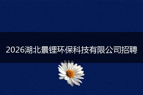 2026湖北景锂环保科技有限公司招聘