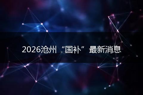 2026沧州“国补”最新消息