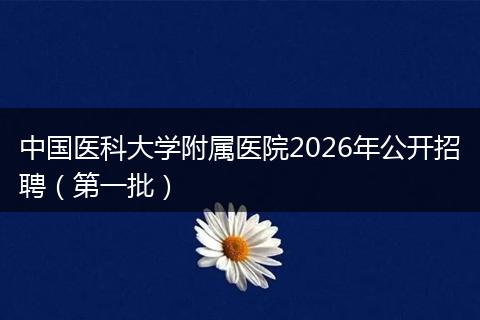 中国医科大学附属医院2026年公开招聘（第一批）