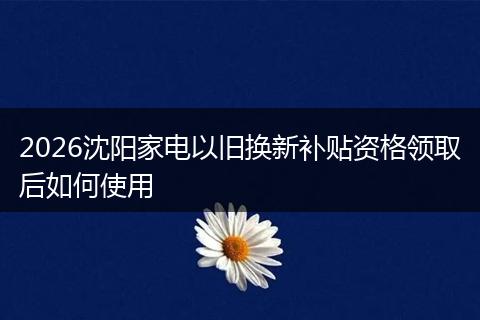 2026沈阳家电以旧换新补贴资格领取后如何使用