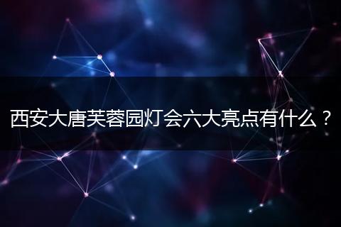 西安大唐芙蓉园灯会六大亮点有什么？
