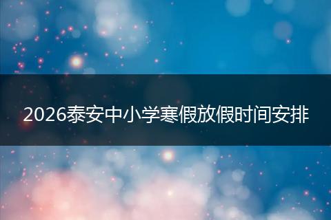 2026泰安中小学寒假放假时间安排