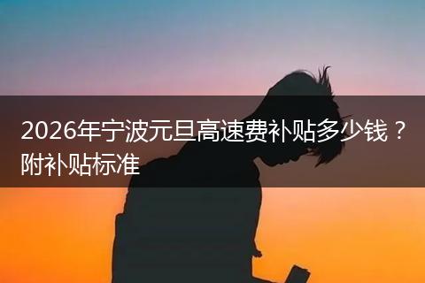 2026年宁波元旦高速费补贴多少钱？附补贴标准