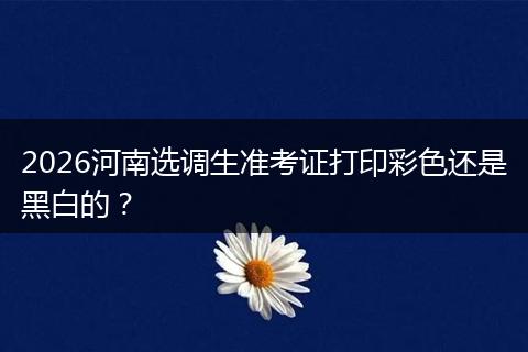 2026河南选调生准考证打印彩色还是黑白的？