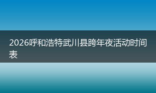 2026呼和浩特武川县跨年夜活动时间表