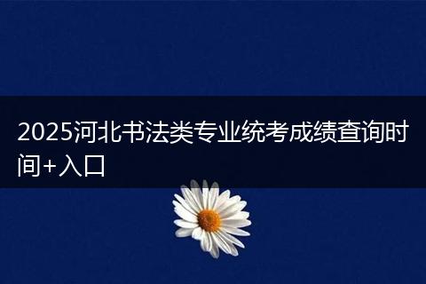 2025河北书法类专业统考成绩查询时间+入口