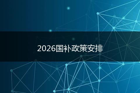 2026国补政策安排