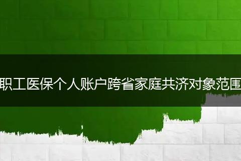 职工医保个人账户跨省家庭共济对象范围