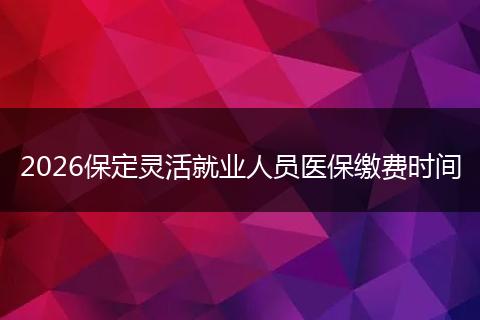 2026保定灵活就业人员医保缴费时间