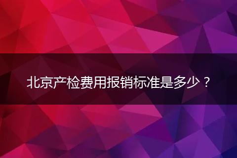 北京产检费用报销标准是多少？