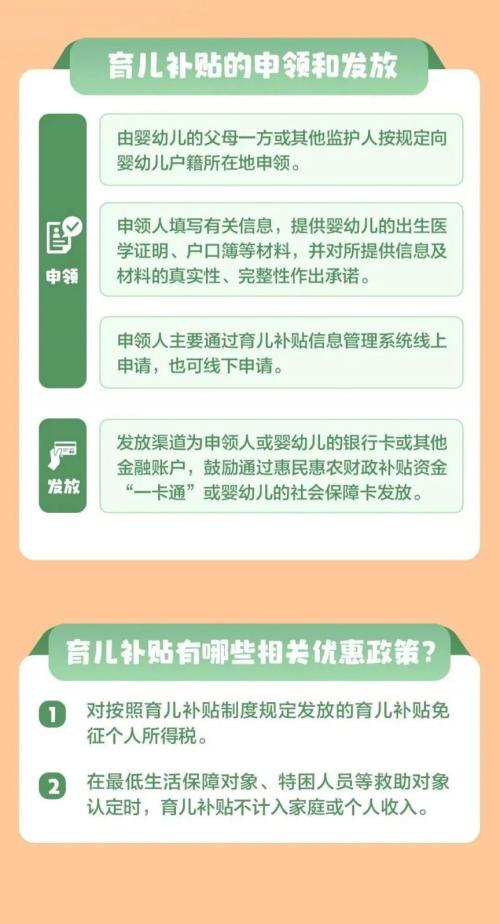 2026年育儿补贴今天（1月5日）开始申领