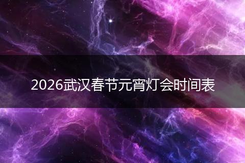 2026武汉春节元宵灯会时间表