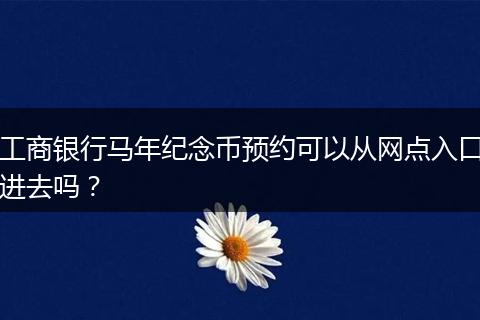 工商银行马年纪念币预约可以从网点入口进去吗？