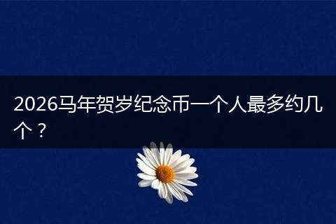2026马年贺岁纪念币一个人最多约几个？