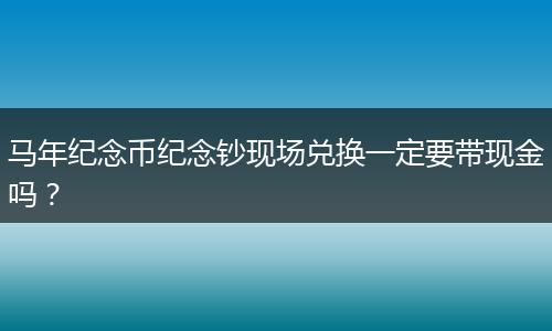 马年纪念币纪念钞现场兑换一定要带现金吗？