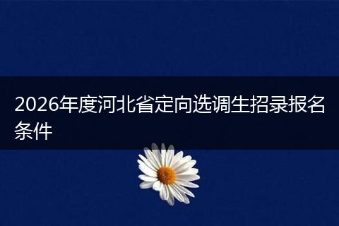 2026年度河北省定向选调生招录报名条件
